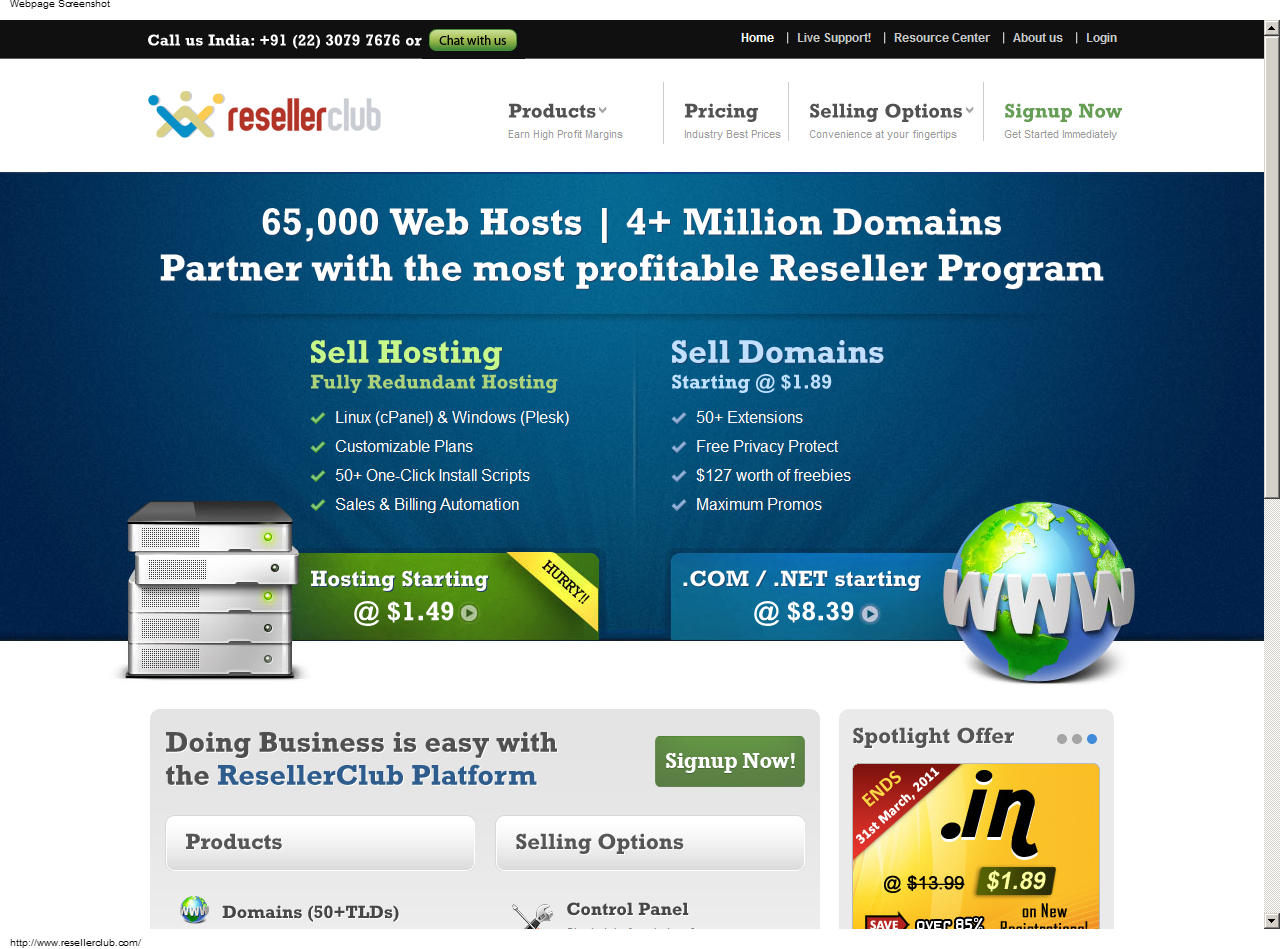 resellerclub website 