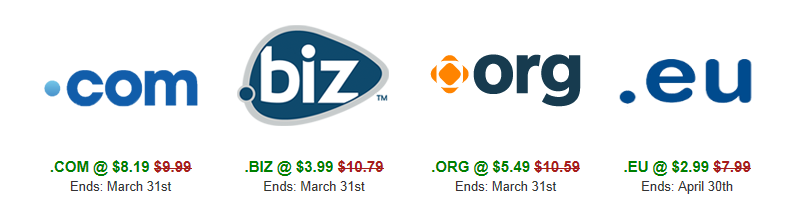 Domain Promos in March! Domain Promos in March!