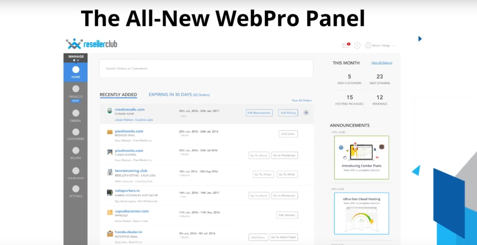 web pro panel resellerclub blog shridhar webinar