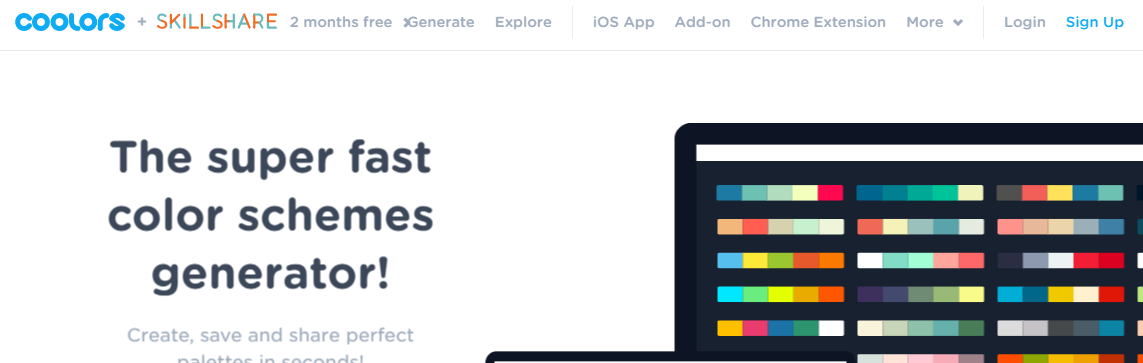 coolors website design tool