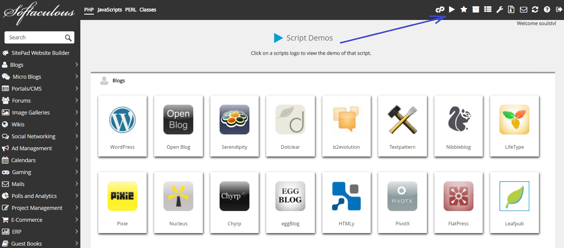 softaculous apps installer